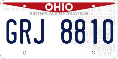 OH license plate GRJ8810