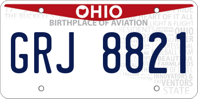 OH license plate GRJ8821