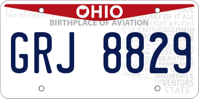 OH license plate GRJ8829