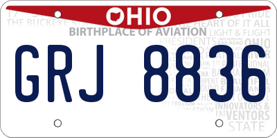 OH license plate GRJ8836