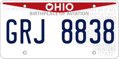OH license plate GRJ8838