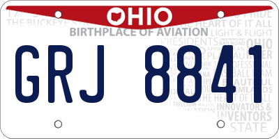 OH license plate GRJ8841