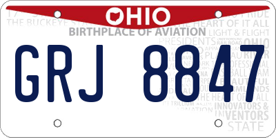 OH license plate GRJ8847