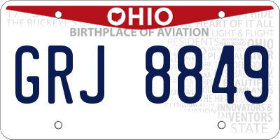 OH license plate GRJ8849