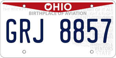 OH license plate GRJ8857