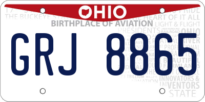 OH license plate GRJ8865