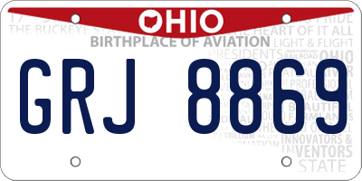 OH license plate GRJ8869