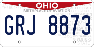 OH license plate GRJ8873
