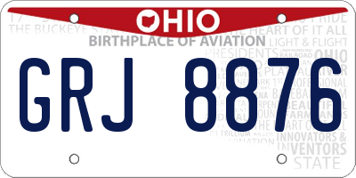 OH license plate GRJ8876