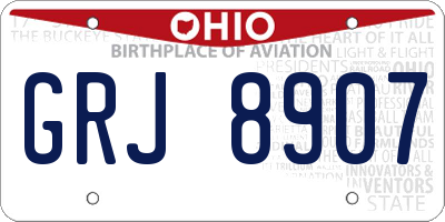 OH license plate GRJ8907