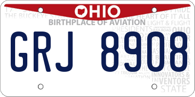 OH license plate GRJ8908