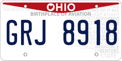 OH license plate GRJ8918