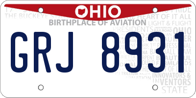 OH license plate GRJ8931