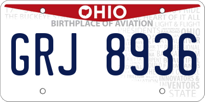 OH license plate GRJ8936