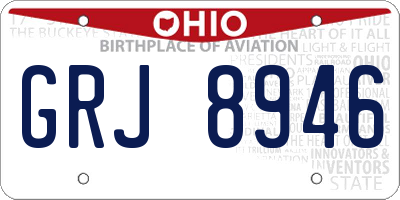 OH license plate GRJ8946