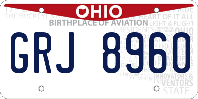 OH license plate GRJ8960