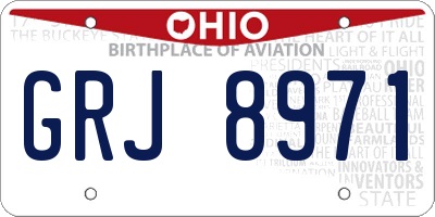 OH license plate GRJ8971