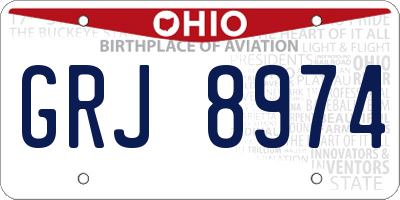 OH license plate GRJ8974