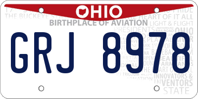 OH license plate GRJ8978