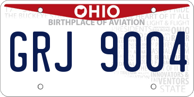 OH license plate GRJ9004