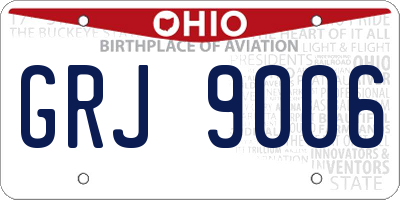OH license plate GRJ9006