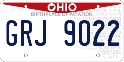OH license plate GRJ9022