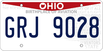 OH license plate GRJ9028