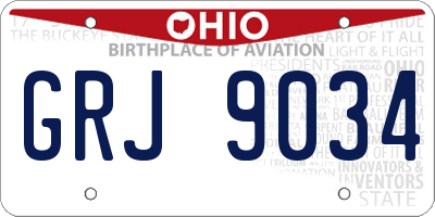 OH license plate GRJ9034