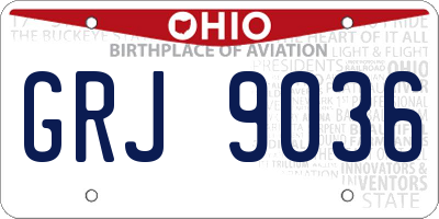 OH license plate GRJ9036