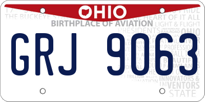 OH license plate GRJ9063
