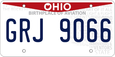 OH license plate GRJ9066
