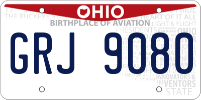 OH license plate GRJ9080