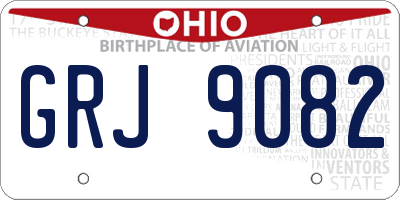 OH license plate GRJ9082