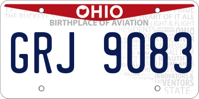 OH license plate GRJ9083