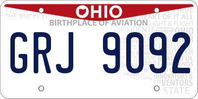 OH license plate GRJ9092