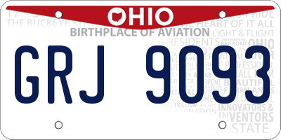 OH license plate GRJ9093