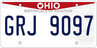 OH license plate GRJ9097