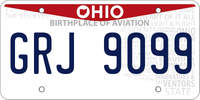 OH license plate GRJ9099