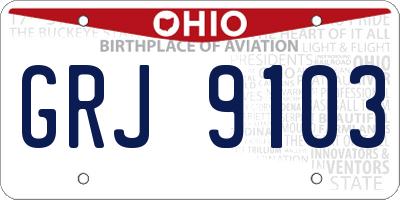 OH license plate GRJ9103
