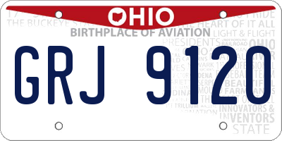 OH license plate GRJ9120
