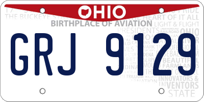 OH license plate GRJ9129