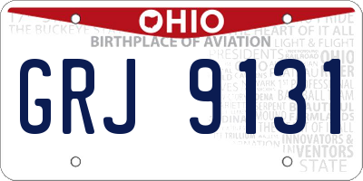 OH license plate GRJ9131