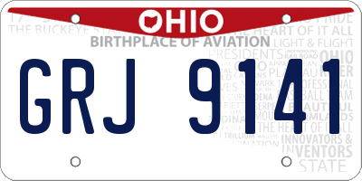 OH license plate GRJ9141