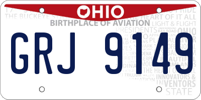 OH license plate GRJ9149