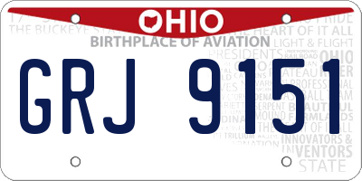 OH license plate GRJ9151
