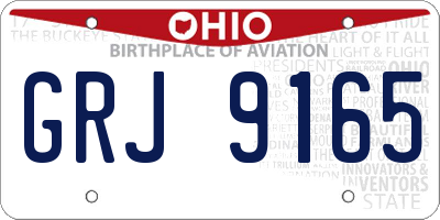 OH license plate GRJ9165