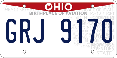 OH license plate GRJ9170