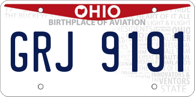 OH license plate GRJ9191