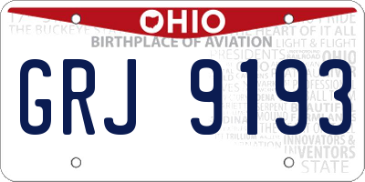 OH license plate GRJ9193