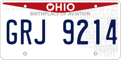 OH license plate GRJ9214